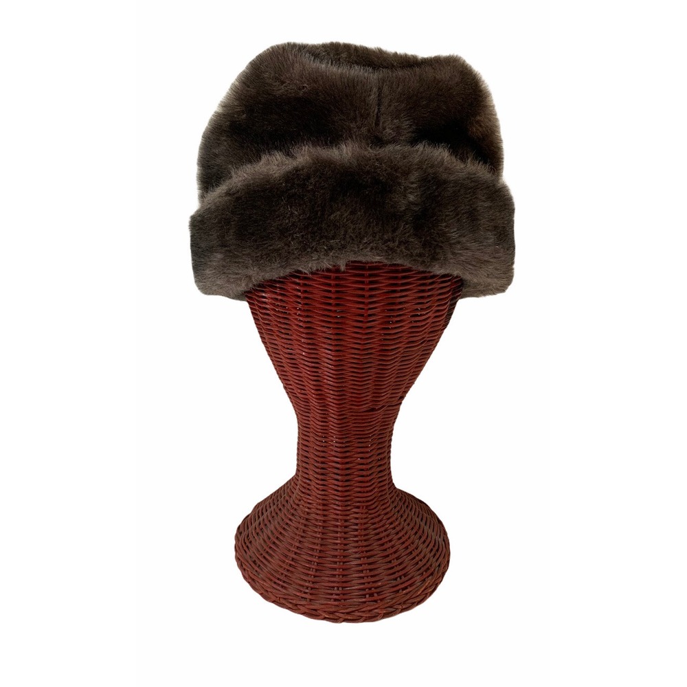 Vintage Regina Glenara Glenoit Brown Fur Shaggy Bucket Hat USA Union Made